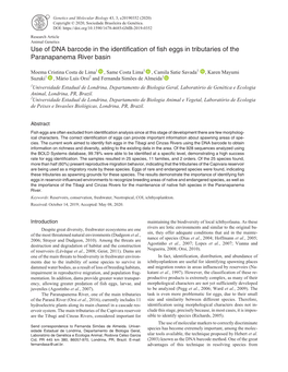 Use of DNA Barcode in the Identification of Fish Eggs in Tributaries of the Paranapanema River Basin