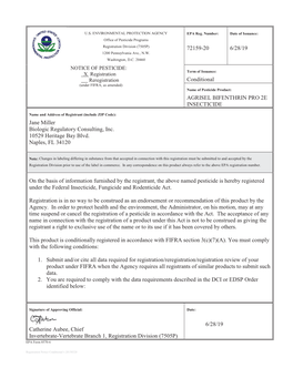 US EPA, Pesticide Product Label, Agrisel Bifenthrin Pro 2E Insecticide