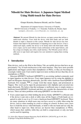 Niboshi for Slate Devices: a Japanese Input Method Using Multi-Touch for Slate Devices