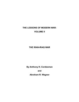 The Iran-Iraq War