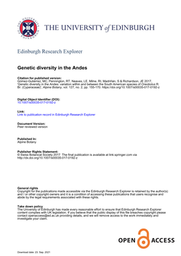 Genetic Diversity in the Andes