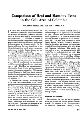 Comparison of Heaf and Mantoux Tests in the Cali Area of Colombia