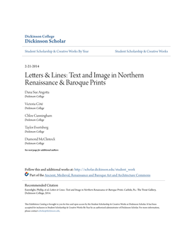 Text and Image in Northern Renaissance & Baroque Prints