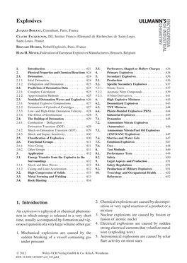 "Explosives," In: Ullmann's Encyclopedia of Industrial Chemistry