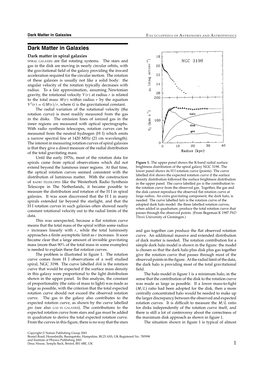 Dark Matter in Galaxies E NCYCLOPEDIA of a STRONOMY and a STROPHYSICS