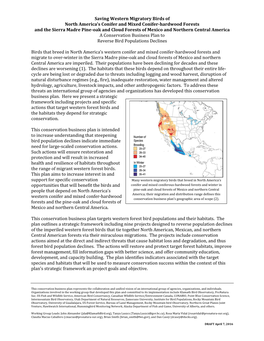 Saving Western Migratory Birds of North America's Conifer and Mixed