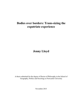 Trans-Sizing the Expatriate Experience Jenny Lloyd