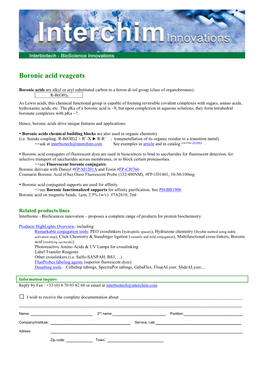 Boronic Acid Reagents