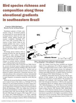 Bird Species Richness and Composition Along Three Elevational Gradients