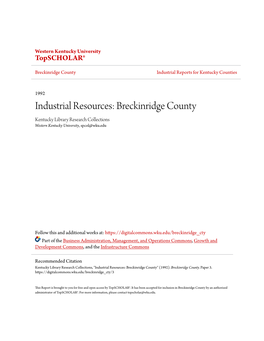 Breckinridge County Industrial Reports for Kentucky Counties