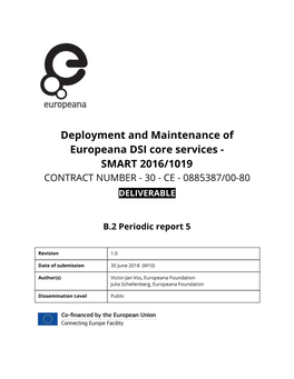 Europeana DSI-3 B.2 Periodic Report M10.Pdf