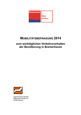 Zum Werktäglichen Verkehrsverhalten Der Bevölkerung in Bremerhaven