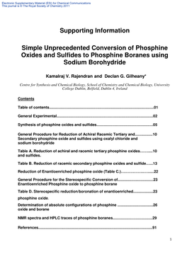 NMR Spectra and HPLC Traces of Phosphine Boranes