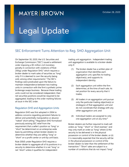 SEC Enforcement Turns Attention to Reg. SHO Aggregation Unit