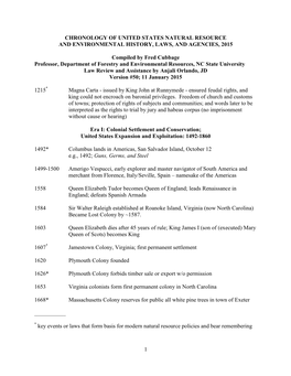 1 Chronology of United States Natural Resource