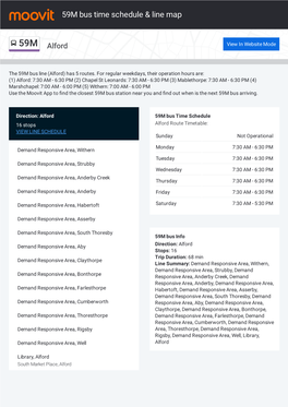 59M Bus Time Schedule & Line Route