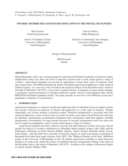 Distributed Agent-Based Simulation in the Digital Humanities