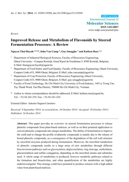 Improved Release and Metabolism of Flavonoids by Steered Fermentation Processes: a Review