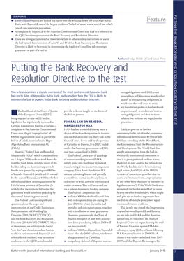 Putting the Bank Recovery and Resolution Directive to the Test