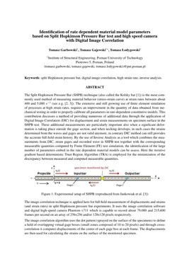 Identification of Rate Dependent Material Model Parameters Based