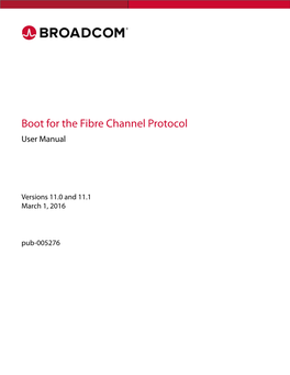 Boot for the Fibre Channel Protocol User Manual