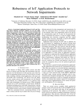 Robustness of Iot Application Protocols to Network Impairments