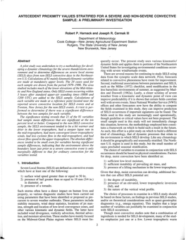 Antecedent Proximity Values Stratified for a Severe and Non-Severe Convective Sample: a Preliminary Investigation