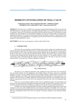 Diodicity Investigation of Tesla Valve
