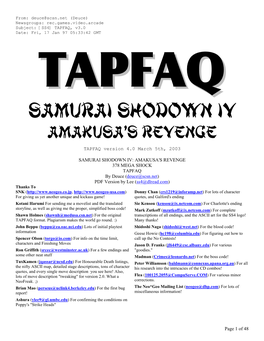 SAMURAI SHODOWN IV Amakusaªs REVENGE