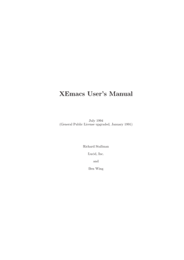 Xemacs User's Manual