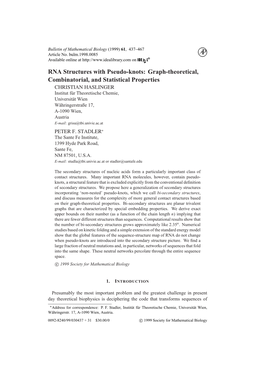 RNA Structures with Pseudo-Knots: Graph-Theoretical, Combinatorial