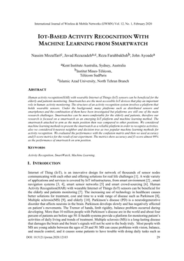 Iot-Based Activity Recognition with Machine Learning from Smartwatch