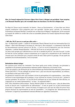 Hier, Le Conseil Régional De Provence-Alpes-Côte D'azur A