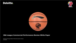 CBA League Commercial Performance Review White Paper