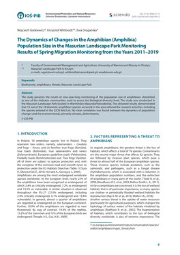 The Dynamics of Changes in the Amphibian (Amphibia) Population