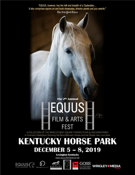 12.11.2019 Facebook TWITTER #EFFKHP EQUUS FILM CHANNEL ALL SCHEDULED TIME ARE SUBJECT to CHANGE WITHOUT NOTICE 1