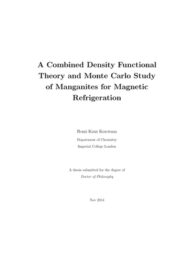 A Combined Density Functional Theory and Monte Carlo Study of Manganites for Magnetic Refrigeration