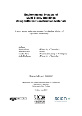 Environmental Impacts of Multi-Storey Buildings Using Different Construction Materials