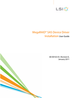 Megaraid SAS Device Driver Installation User's Guide