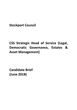 Stockport Council CSS Strategic Head of Service