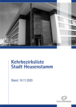 Kehrbezirksliste Stadt Heusenstamm