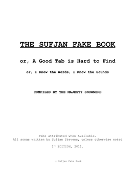 The Sufjan Fake Book