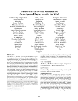 Warehouse-Scale Video Acceleration: Co-Design and Deployment in the Wild