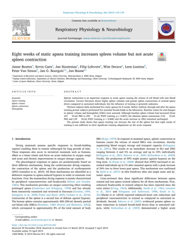 Eight Weeks of Static Apnea Training Increases Spleen Volume but Not Acute Spleen Contraction T