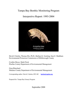 Tampa Bay Benthic Monitoring Program Interpretive Report