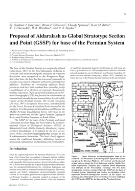 GSSP) for Base of the Permian System