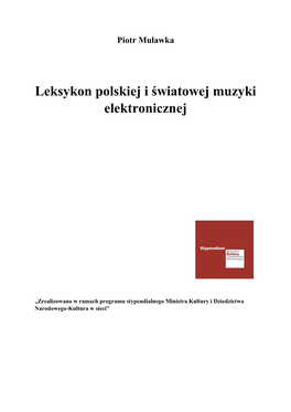 Leksykon Polskiej I Światowej Muzyki Elektronicznej