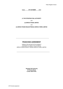 ATW Franchise Agreement Public Register Version