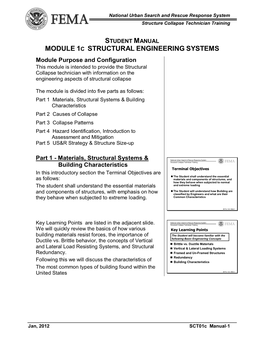 Student Manual Module 1C Structural Engineering Systems