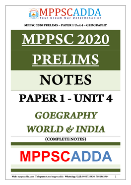 Geography of World and India